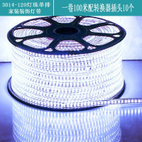 LED灯带220V 3014-120灯升级 暖光 100米 10个插头+卡子 白光