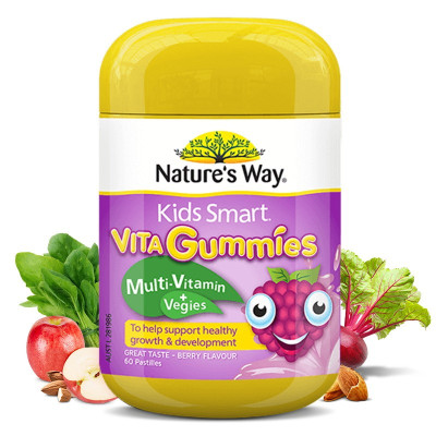 Nature’s Way佳思敏 儿童复合维生素蔬菜软糖22839 维生素c儿童VC 60粒/瓶 澳洲进口