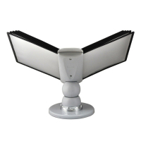 千优美(Qianyoumei)A4翻页文件架桌面菜单多页资料灰色黑多功能介绍菜牌宣传展示 架台式展示牌20页360°旋转