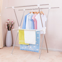 友利特 落地折叠晾衣架 多功能室内挂衣服架子 阳台伸缩晾衣架 0203D