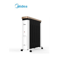 美的 Midea 油汀电暖取暖器加湿盒烤火炉办公室卧室加宽暖气片电暖器儿童防烫2200W