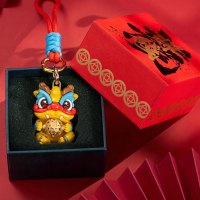 开门红龙年手把件赚钱龙镶黄金挂件 31461