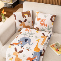 臻梦圆 MYZ128多功能全棉抱枕被-动物园