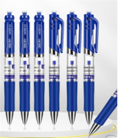 得力(deli)S01中性笔签字笔 0按动笔水笔 蓝色