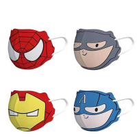 新款一次性3d立体儿童口罩威漫卡通超级英雄蜘蛛侠钢铁侠蝙蝠侠 美国队长10片装*2包