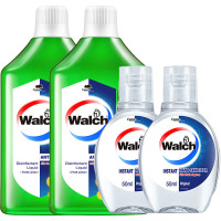 威露士多用途消毒液(青柠绿瓶)1l *2+免洗洗手液50ml*2杀菌率99.999%
