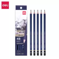 得力S999-4B_高级绘图铅笔12支彩盒装4B(12支/盒)(蓝)