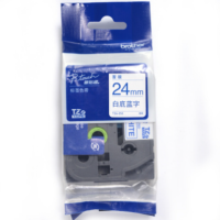 兄弟TZe-253 标签机色带 24mm 白底蓝字