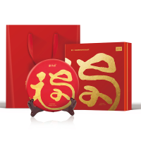 露华春茶叶礼盒 送长辈客户送礼 年年福礼盒(茶饼)357g