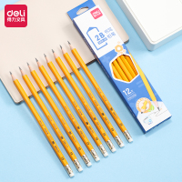 得力S956-2B_黄杆办公皮头2B铅笔(黄)(12支/盒)