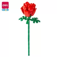 得力74600-1积木玫瑰花(红)