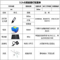 布洛克 3.2v太阳能路灯500W