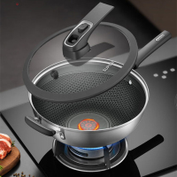 企业定制 苏泊尔炒锅抗菌锅具火红点微压不锈钢防粘平底炒菜锅30cmEC30JFC01