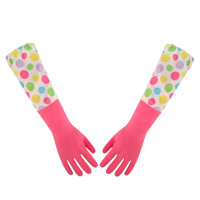 加长保暖乳胶手套 均码*1双 长袖厚绒 防水防滑