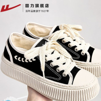 回力帆布鞋女2022新款麦穗鞋厚底饼干鞋小众设计ins百搭休闲板鞋