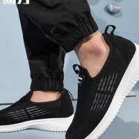 回力男鞋透气休闲鞋飞织男士一脚蹬网面鞋爸爸运动鞋子老人健步鞋