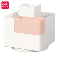 得力PK200旋转笔筒(红)