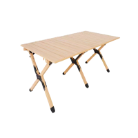 勒德威OC-8 蛋卷桌 户外可折叠桌 中号黑胡桃 大号 木纹色蛋卷桌