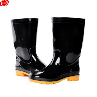 谋福 8422[工矿靴 ] 雨靴 雨鞋水鞋 牛津鞋底 橡胶鞋 防水防滑 黑色 中筒靴