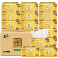 清风 清风原木金装抽纸3层150抽20包M号卫生纸餐巾纸巾190mm*154mm家庭装家用整箱