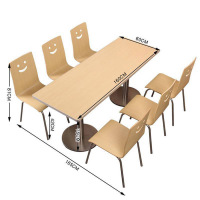 圣德列实木餐桌一桌六椅R-9 1600*600*750mm