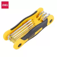 得力(deli)折叠内六角扳手套装 便携式平头内六角扳手组合折叠式内六角扳手8件套 DL3598