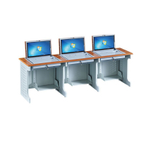 圣德列三人翻转电脑桌机房操作台SL-167 2400*600*750mm
