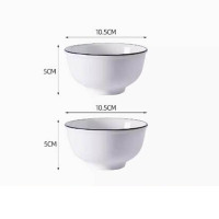 赫伯特陶瓷碗家用饭碗5*10CM 2个装