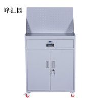 峰汇园工具柜加厚铁皮储物柜工厂车间用带抽屉汽修多功能收纳柜灰白色一斗小柜含轮子