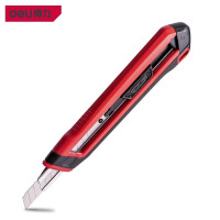 得力(deli)自锁小号美工刀壁纸刀裁纸刀地毯刀拆快递刀开箱学生DIY手 9mm塑柄SK2(60°角银刃)DL009G