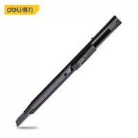 得力(deli)自锁小号美工刀壁纸刀裁纸刀地毯刀 9mm铁壳美工刀(60角黑刃)DL007B