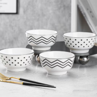 企业定制 皖美之雅家用陶瓷碗套装赫本风陶瓷碗筷八件套