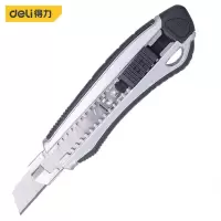 得力(deli)DL019 18mm铝合金包胶6连发美工刀6连发壁纸刀裁纸刀地毯刀