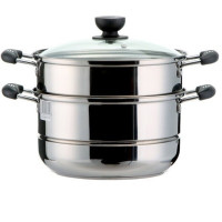 苏泊尔(SUPOR)蒸锅 304系列不锈钢 直径26cm 基材金属连接手柄双层蒸锅 SZ26B7