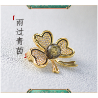 金陵金箔(JINLING GOLDFOIL金箔胸针-萤火青绿