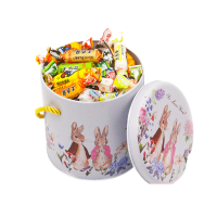 上海大白兔奶糖果铁盒500g送同学朋友生日礼物新年牛奶糖果喜糖经典手提礼盒装 (混合口味约90颗)