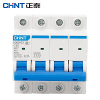 正泰(CHNT)小型断路器昆仑微型家用保护器NXB-63 4P 10A 5个装