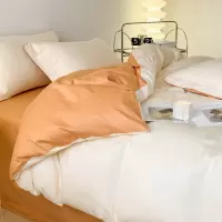 臻梦圆MYJT548至简全棉套件-菊白+杏黄