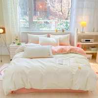 臻梦圆MYJT588璞素全棉绣花套件-瓷白+薄雾粉