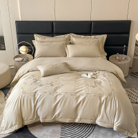 臻梦圆MYJT598轻奢全棉绣花套件-香槟金