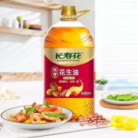 长寿花特香花生油5L*1桶装物理压榨一级家用炒菜食用油植物油