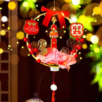 九洲豪 元宵中秋手提花灯 儿童手工浆果蝴蝶结灯笼 WQ-花灯04-大吉大利 4个/组