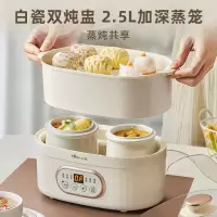 小熊(Bear)电炖锅 煲汤锅炖汤锅 隔水炖 婴儿煮粥锅熬粥燕窝带蒸笼可预约定时DDZ-C10V1 1L