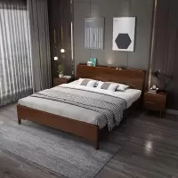 方解实(FANGJIESHI)简约单人床 1.5米实木床含床垫
