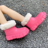 MT-5758可拆卸两穿棉皮靴抗寒女式雨鞋轻便防滑耐磨雨鞋水鞋冬季