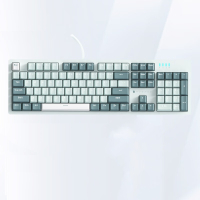 一痕沙 K104松石 104键 有线机械键盘 混彩背光键盘 电脑游戏笔记本办公键盘 全键无冲 红轴