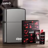 ZiPPO 之宝(Zippo)打火机礼盒套装 黑冰150ZL套装 打火机zippo 防风火机 (单位:套)