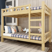 实木双层床公寓宿舍上下床简易实木上下铺床2000*1200*1600含床垫两张