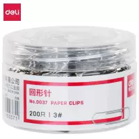 得力(deli)0037 回形针 29mm镀镍回形针 3# 200枚/筒 4筒装