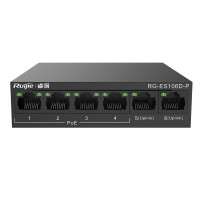 锐捷(Ruijie)6口百兆Poe交换机 RG-ES106D-P V2 POE功率58W大缓存高清视频 企业办公交换器